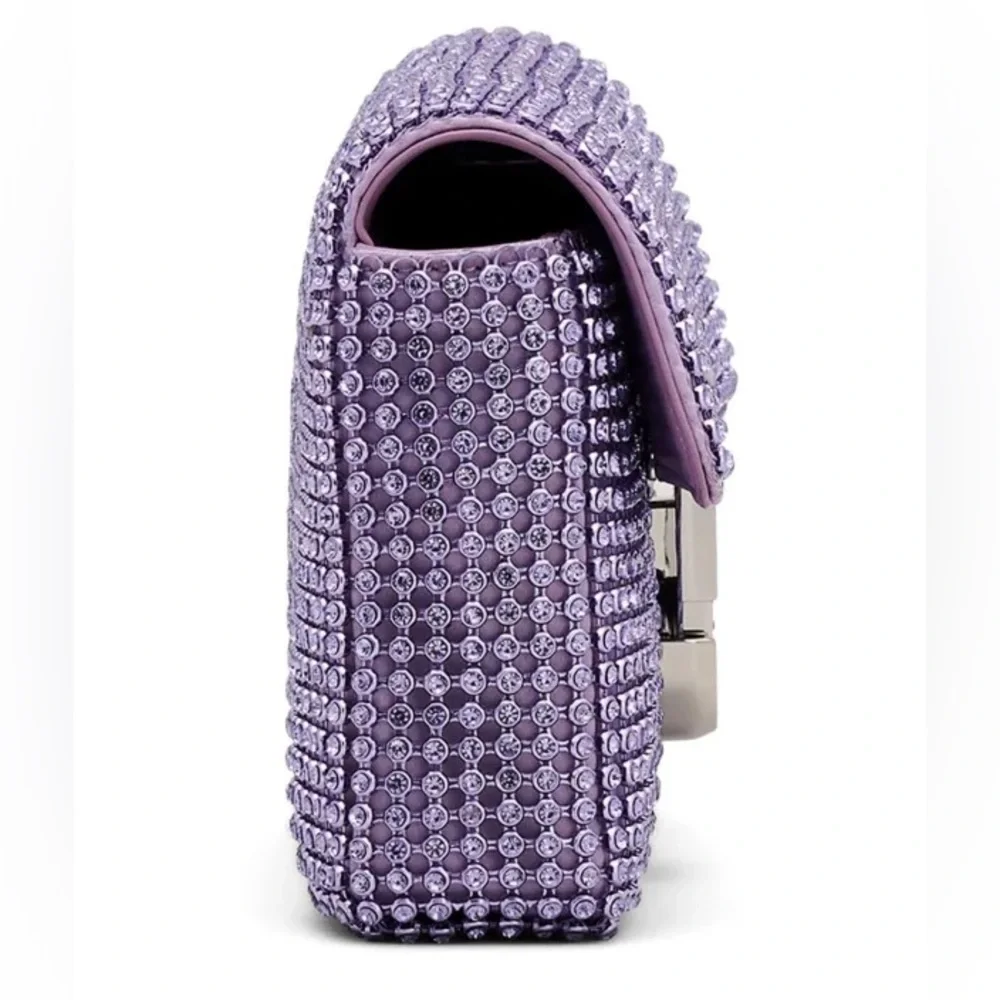 🔥🔥🔥NEW Marc Jacobs The Rhinestone J Purple Shoulder Bag - Picture 6 of 16